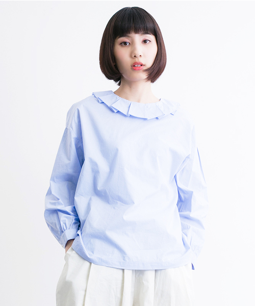 MERLOT（メルロー）の「ふんわりピエロ襟ブラウス5935（シャツ/ブラウス・レディース・ネイビー/ホワイト/ブラック/ライトブルー・FREE）」の4枚目の写真