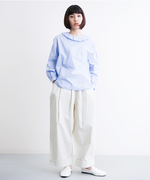 MERLOT（メルロー）の「ふんわりピエロ襟ブラウス5935（シャツ/ブラウス・レディース・ネイビー/ホワイト/ブラック/ライトブルー・FREE）」の11枚目の写真