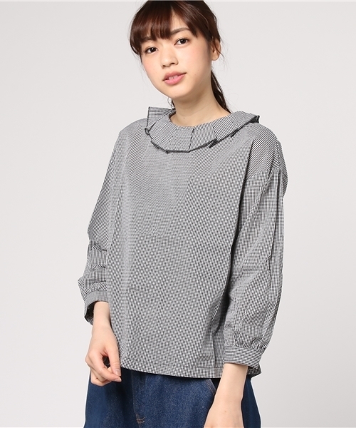 MERLOT（メルロー）の「ふんわりピエロ襟ブラウス5935（シャツ/ブラウス・レディース・ネイビー/ホワイト/ブラック/ライトブルー・FREE）」の5枚目の写真