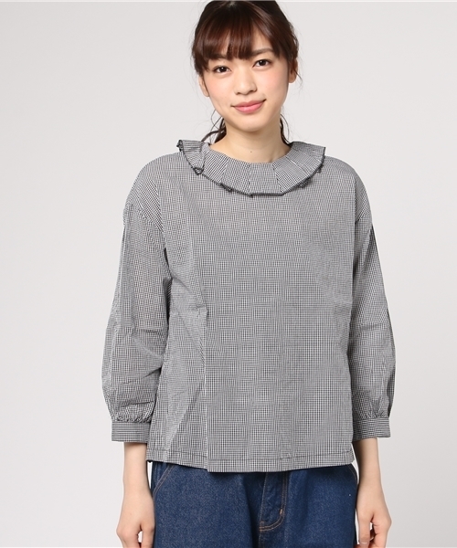 MERLOT（メルロー）の「ふんわりピエロ襟ブラウス5935（シャツ/ブラウス・レディース・ネイビー/ホワイト/ブラック/ライトブルー・FREE）」の6枚目の写真