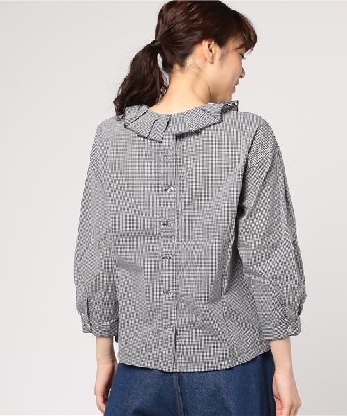 MERLOT（メルロー）の「ふんわりピエロ襟ブラウス5935（シャツ/ブラウス・レディース・ネイビー/ホワイト/ブラック/ライトブルー・FREE）」の7枚目の写真