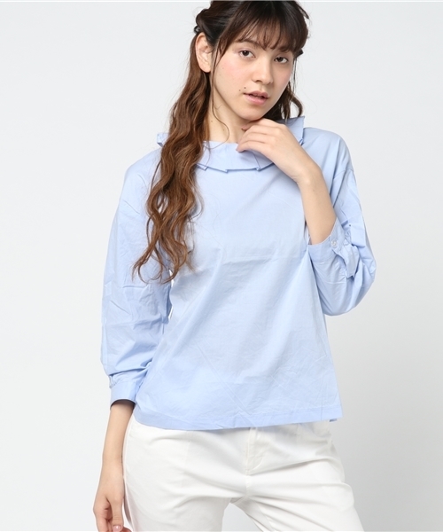 MERLOT（メルロー）の「ふんわりピエロ襟ブラウス5935（シャツ/ブラウス・レディース・ネイビー/ホワイト/ブラック/ライトブルー・FREE）」の16枚目の写真