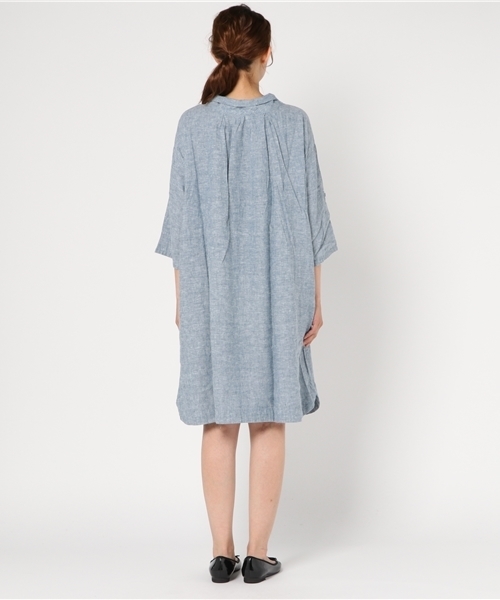 LBC（エルビーシー）の「レーヨン麻3WAY袖ロールアップワンピース（ワンピース・レディース・ホワイト/ブラック/ブルー・MEDIUM/LARGE）」の6枚目の写真