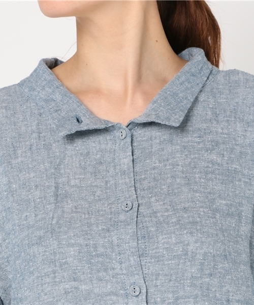 LBC（エルビーシー）の「レーヨン麻3WAY袖ロールアップワンピース（ワンピース・レディース・ホワイト/ブラック/ブルー・MEDIUM/LARGE）」の7枚目の写真