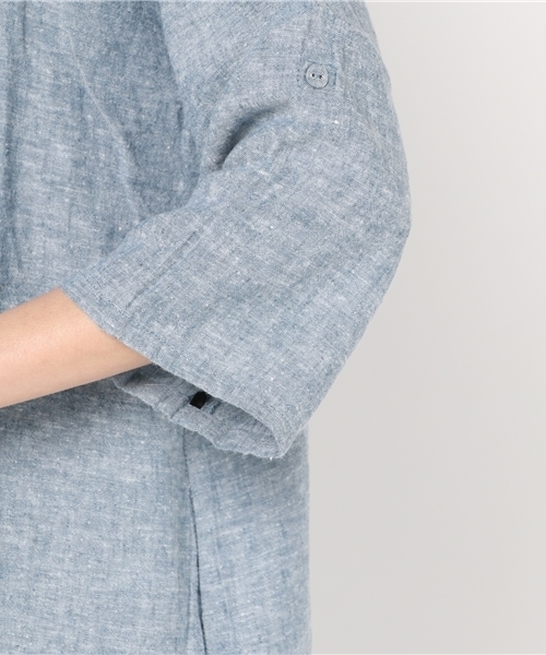 LBC（エルビーシー）の「レーヨン麻3WAY袖ロールアップワンピース（ワンピース・レディース・ホワイト/ブラック/ブルー・MEDIUM/LARGE）」の8枚目の写真