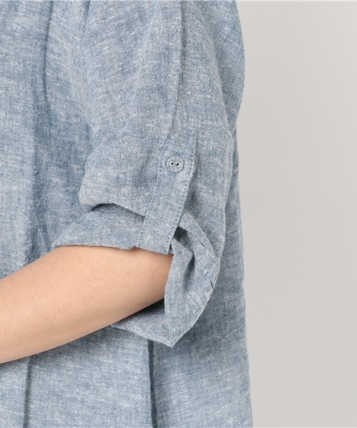 LBC（エルビーシー）の「レーヨン麻3WAY袖ロールアップワンピース（ワンピース・レディース・ホワイト/ブラック/ブルー・MEDIUM/LARGE）」の11枚目の写真