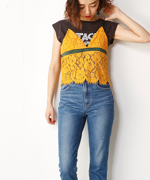 SLY（スライ）の「LACE BRALETTE C/A（キャミソール・レディース・ブラック/ブラウン/イエロー系その他・FREE）」の3枚目の写真