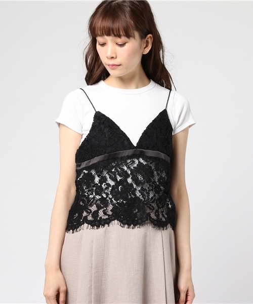 SLY（スライ）の「LACE BRALETTE C/A（キャミソール・レディース・ブラック/ブラウン/イエロー系その他・FREE）」の4枚目の写真