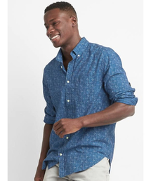 GAP | Gap デニムフローラル スタンダードフィットシャツ(シャツ/ブラウス)