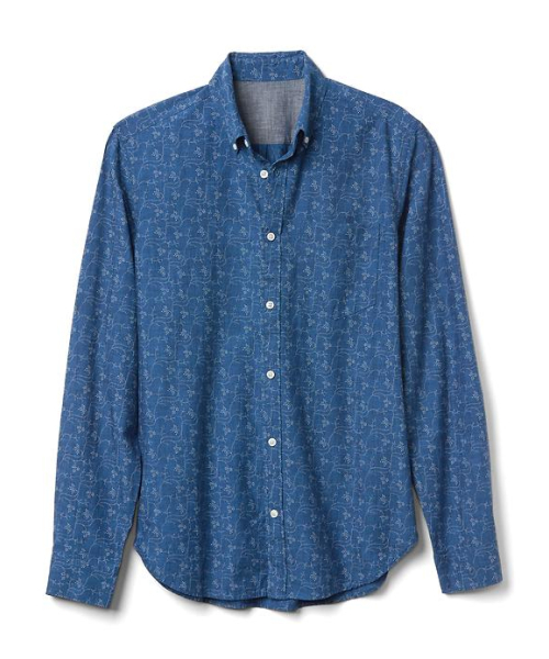 GAP(ギャップ)の「Gap デニムフローラル スタンダードフィットシャツ(シャツ/ブラウス・メンズ・ネイビー・XL/L/XXS/S/XS/M)」の5枚目の写真
