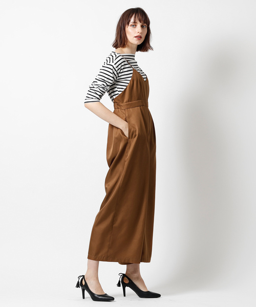 titivate(ティティベイト)の「ハイウエストワイドパンツオールインワン(つなぎ/オールインワン・レディース・ブラック/グレー/キャメル・M)」の5枚目の写真