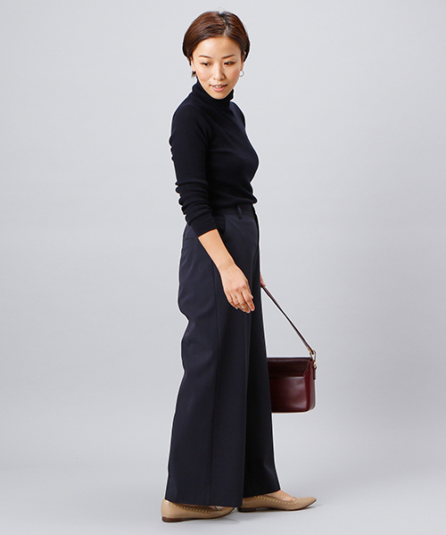 RIVE DROITE（リヴドロワ）の「ドライギャバセミワイドパンツ（その他パンツ・レディース・ベージュ/ネイビー/レンガ・36/38）」の10枚目の写真