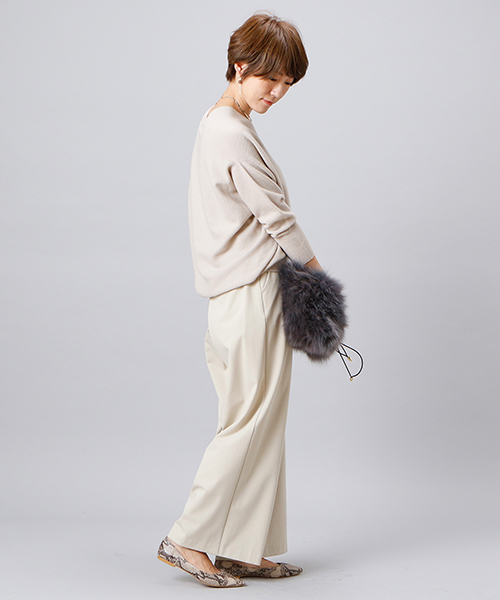 RIVE DROITE（リヴドロワ）の「ドライギャバセミワイドパンツ（その他パンツ・レディース・ベージュ/ネイビー/レンガ・36/38）」の12枚目の写真