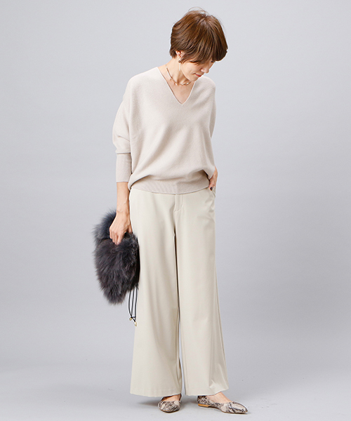 RIVE DROITE（リヴドロワ）の「ドライギャバセミワイドパンツ（その他パンツ・レディース・ベージュ/ネイビー/レンガ・36/38）」の16枚目の写真