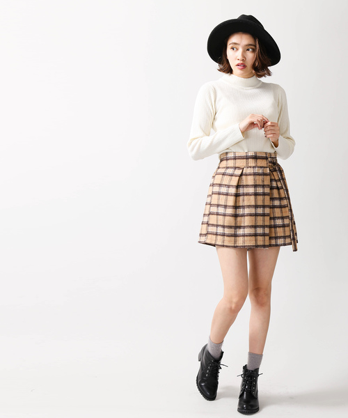 WEGO（ウィゴー）の「WEGO/シャギーチェックラップキュロット（その他パンツ・レディース・ベージュ系その他2/ホワイト系その他2・FREE）」の9枚目の写真