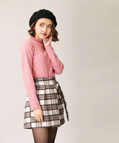 WEGO（ウィゴー）の「WEGO/シャギーチェックラップキュロット（その他パンツ・レディース・ベージュ系その他2/ホワイト系その他2・FREE）」の12枚目の写真