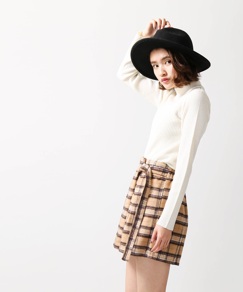 WEGO（ウィゴー）の「WEGO/シャギーチェックラップキュロット（その他パンツ・レディース・ベージュ系その他2/ホワイト系その他2・FREE）」の10枚目の写真