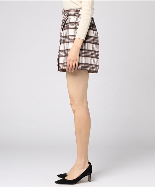 WEGO（ウィゴー）の「WEGO/シャギーチェックラップキュロット（その他パンツ・レディース・ベージュ系その他2/ホワイト系その他2・FREE）」の3枚目の写真