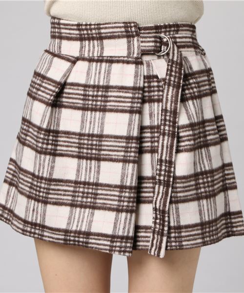 WEGO（ウィゴー）の「WEGO/シャギーチェックラップキュロット（その他パンツ・レディース・ベージュ系その他2/ホワイト系その他2・FREE）」の5枚目の写真