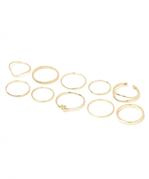 GLOBAL WORK（グローバルワーク）の「10セットリング/777997（リング・レディース・ライトグレー/ライトイエロー/イエロー系その他/ブルー・FREE）」の4枚目の写真