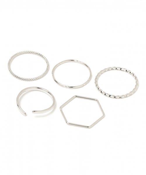 GLOBAL WORK（グローバルワーク）の「10セットリング/777997（リング・レディース・ライトグレー/ライトイエロー/イエロー系その他/ブルー・FREE）」の6枚目の写真