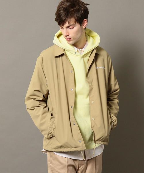 Champion(チャンピオン)の「【別注】 <CHAMPION(チャンピオン)> COACH JACKET/コーチジャケット ◆(ナイロンジャケット・メンズ・ブラック/ネイビー/ベージュ・LARGE/SMALL/MEDIUM)」の3枚目の写真