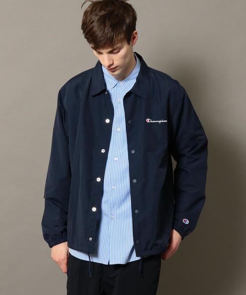 Champion(チャンピオン)の「【別注】 <CHAMPION(チャンピオン)> COACH JACKET/コーチジャケット ◆(ナイロンジャケット・メンズ・ブラック/ネイビー/ベージュ・LARGE/SMALL/MEDIUM)」の16枚目の写真