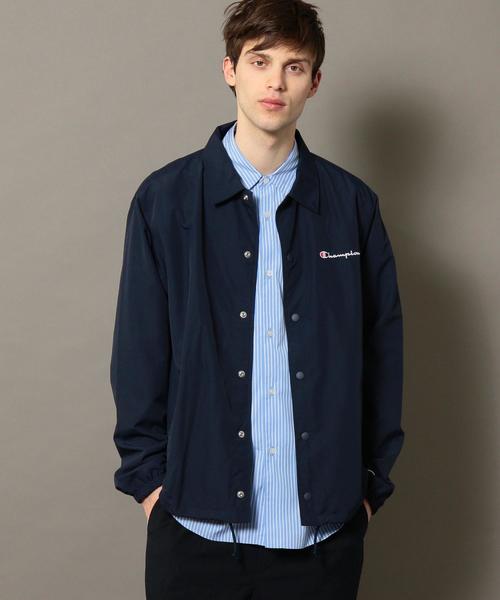 Champion(チャンピオン)の「【別注】 <CHAMPION(チャンピオン)> COACH JACKET/コーチジャケット ◆(ナイロンジャケット・メンズ・ブラック/ネイビー/ベージュ・LARGE/SMALL/MEDIUM)」の5枚目の写真