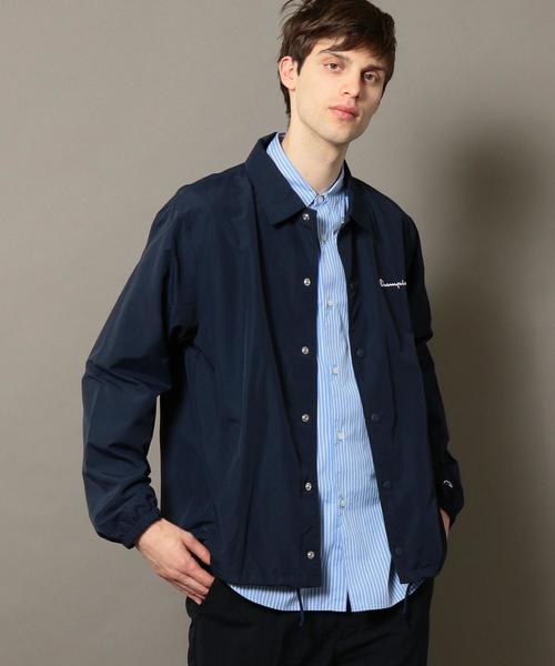 Champion(チャンピオン)の「【別注】 <CHAMPION(チャンピオン)> COACH JACKET/コーチジャケット ◆(ナイロンジャケット・メンズ・ブラック/ネイビー/ベージュ・LARGE/SMALL/MEDIUM)」の6枚目の写真