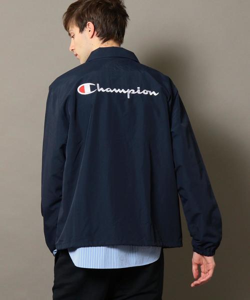 Champion(チャンピオン)の「【別注】 <CHAMPION(チャンピオン)> COACH JACKET/コーチジャケット ◆(ナイロンジャケット・メンズ・ブラック/ネイビー/ベージュ・LARGE/SMALL/MEDIUM)」の7枚目の写真