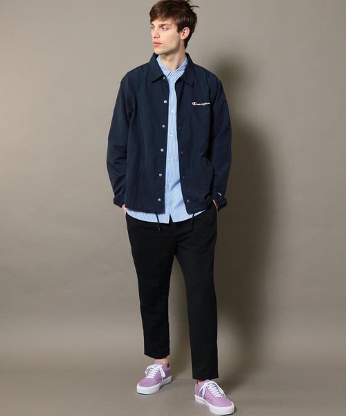 Champion(チャンピオン)の「【別注】 <CHAMPION(チャンピオン)> COACH JACKET/コーチジャケット ◆(ナイロンジャケット・メンズ・ブラック/ネイビー/ベージュ・LARGE/SMALL/MEDIUM)」の8枚目の写真
