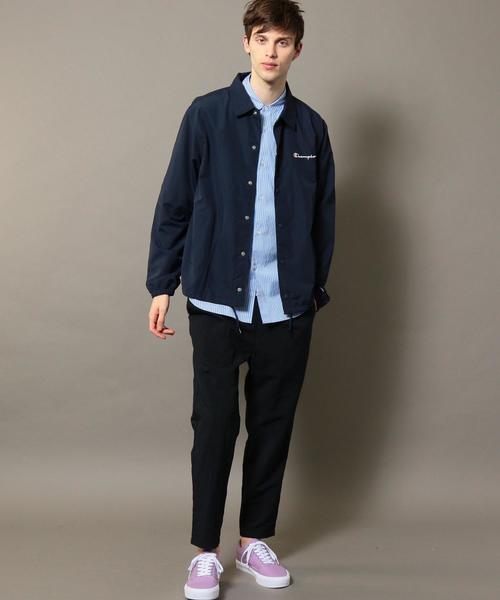 Champion(チャンピオン)の「【別注】 <CHAMPION(チャンピオン)> COACH JACKET/コーチジャケット ◆(ナイロンジャケット・メンズ・ブラック/ネイビー/ベージュ・LARGE/SMALL/MEDIUM)」の9枚目の写真