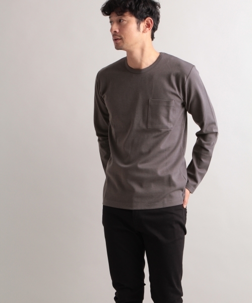 BLISS POINT（ブリスポイント）の「シルケットポンチクルー長袖/780368（Tシャツ/カットソー・メンズ・ブラック/ホワイト/グレー・MEDIUM/LARGE）」の3枚目の写真