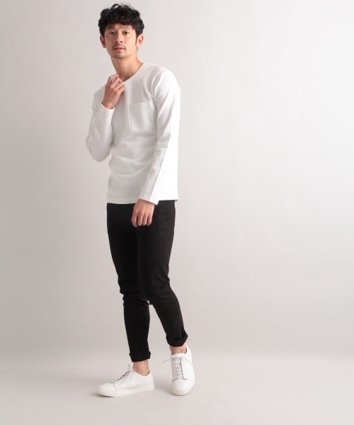 BLISS POINT（ブリスポイント）の「シルケットポンチクルー長袖/780368（Tシャツ/カットソー・メンズ・ブラック/ホワイト/グレー・MEDIUM/LARGE）」の13枚目の写真