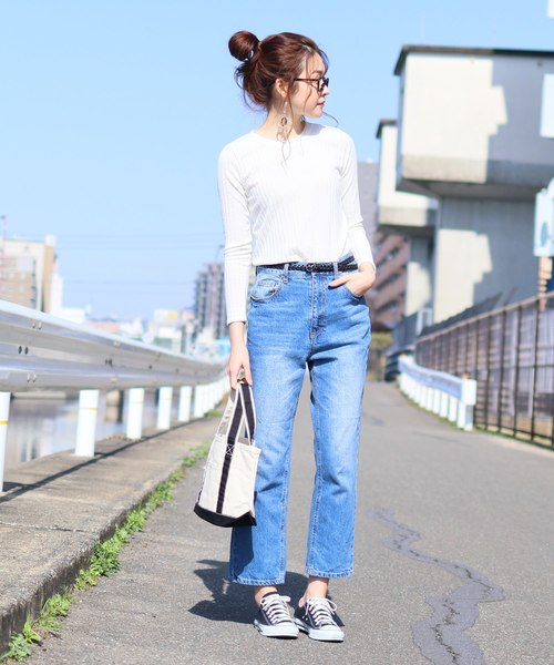 reca（レカ）の「【プチプラ】ふんわりやわらかリブ　春ニットソー（Tシャツ/カットソー・レディース・アイボリー/ブラック/グレー/パープル・FREE）」の5枚目の写真