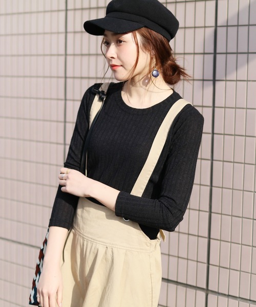 reca（レカ）の「【プチプラ】ふんわりやわらかリブ　春ニットソー（Tシャツ/カットソー・レディース・アイボリー/ブラック/グレー/パープル・FREE）」の19枚目の写真