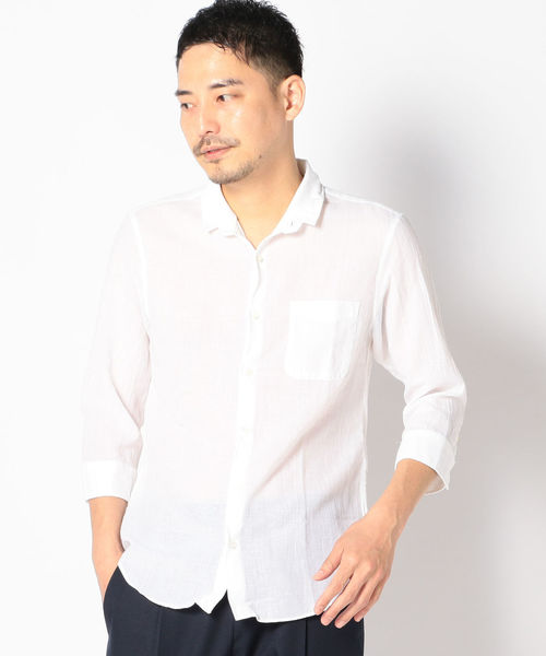 SHIPS(シップス)の「SU: 【COOL MAX】リネンシャツ ワイヤー 7スリーブ(シャツ/ブラウス・メンズ・ピンク/ライトブルー/ネイビー/ブラック/サックスブルー/ホワイト/ブルー系その他/ブルー系その他2/ホワイト系その他/スカイブルー/オリーブ・X-LARGE/LARGE/MEDIUM/SMALL)」の22枚目の写真