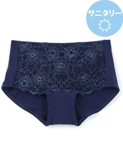 fran de lingerie(フランデランジェリー)の「fran SanitaryShorts サニタリーショーツ ヒップハング <ウィング対応>(ショーツ・レディース・ピンク/ネイビー/サックスブルー/クリアブラック/ミント/ブラック/サーモンピンク/ダークブルー/シルバーグレー・L/M/3L/S/LL)」の5枚目の写真