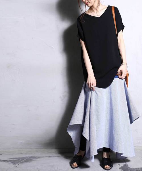 alice auaa ストライプ変形スカート CATEGORY skirt | alice auaa WEB SHOP