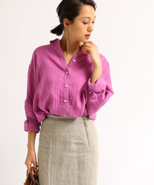 Aquagirl アクアガール の 洗える リネンドルマンシャツ シャツ ブラウス Wear