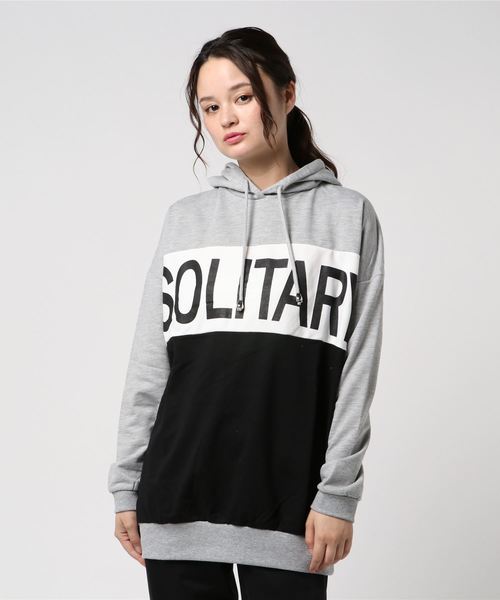 Cecil Mcbee セシルマクビー の バイカラーロゴチュニック パーカー Wear