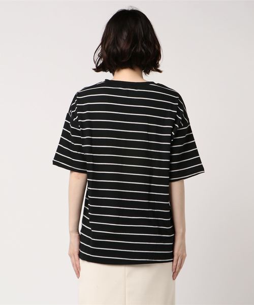 SONA（ソナ）の「SONYUNARA デイリーストライプTシャツ（Tシャツ/カットソー・レディース・ブラック/パープル/ライム/アイボリー/ライトベージュ・FREE）」の16枚目の写真
