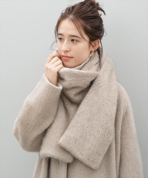 ADAM ET ROPE'(アダムエロペ)の「モヘヤシャギーストール(ストール/ショール・レディース・ベージュ系その他/グリーン系その他/イエロー・FREE)」の2枚目の写真