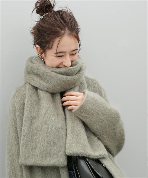 ADAM ET ROPE'(アダムエロペ)の「モヘヤシャギーストール(ストール/ショール・レディース・ベージュ系その他/グリーン系その他/イエロー・FREE)」の8枚目の写真