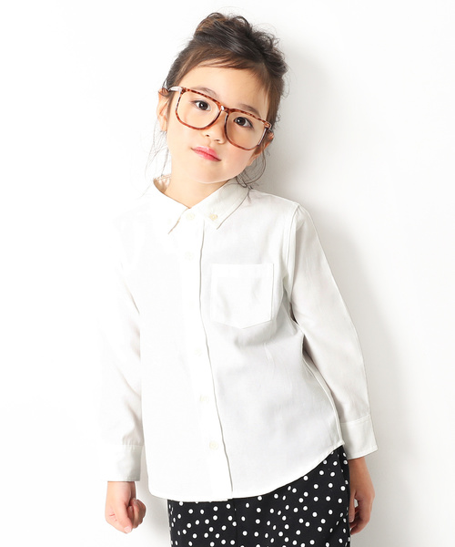 devirock（デビロック）の「ベーシックオックスフォードシャツ フォーマル（シャツ/ブラウス・キッズ・ピンク/ミント/ホワイト/ブルー・110cm/100cm/120cm/130cm/140cm/150cm/160cm）」の2枚目の写真