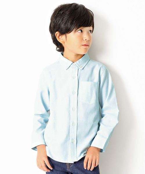 devirock（デビロック）の「ベーシックオックスフォードシャツ フォーマル（シャツ/ブラウス・キッズ・ピンク/ミント/ホワイト/ブルー・110cm/100cm/120cm/130cm/140cm/150cm/160cm）」の4枚目の写真