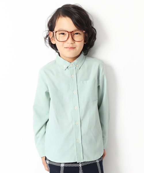 devirock（デビロック）の「ベーシックオックスフォードシャツ フォーマル（シャツ/ブラウス・キッズ・ピンク/ミント/ホワイト/ブルー・110cm/100cm/120cm/130cm/140cm/150cm/160cm）」の3枚目の写真