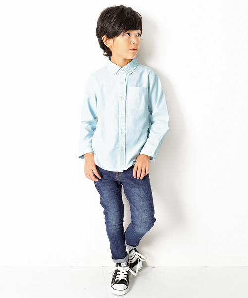 devirock（デビロック）の「ベーシックオックスフォードシャツ フォーマル（シャツ/ブラウス・キッズ・ピンク/ミント/ホワイト/ブルー・110cm/100cm/120cm/130cm/140cm/150cm/160cm）」の17枚目の写真