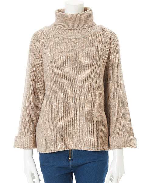 fifth（フィフス）の「タートルネックニットプルオーバー（ニット/セーター・レディース・ベージュ/グレー・MEDIUM）」の5枚目の写真