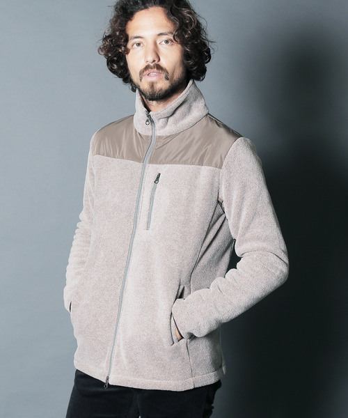 Magine(マージン)の「【Magine】FLEECE SWITCHING NYLON STAND JKT スタンドジャケット/1834-65(ブルゾン・メンズ・ブラック/ベージュ/グレー・44/46/48)」の3枚目の写真